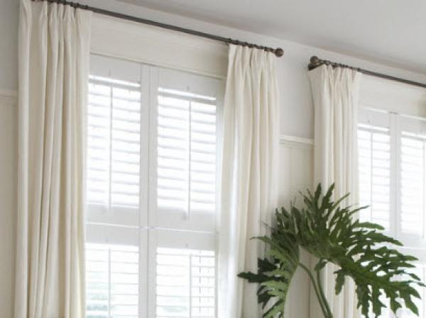 plantation shutters and curtains