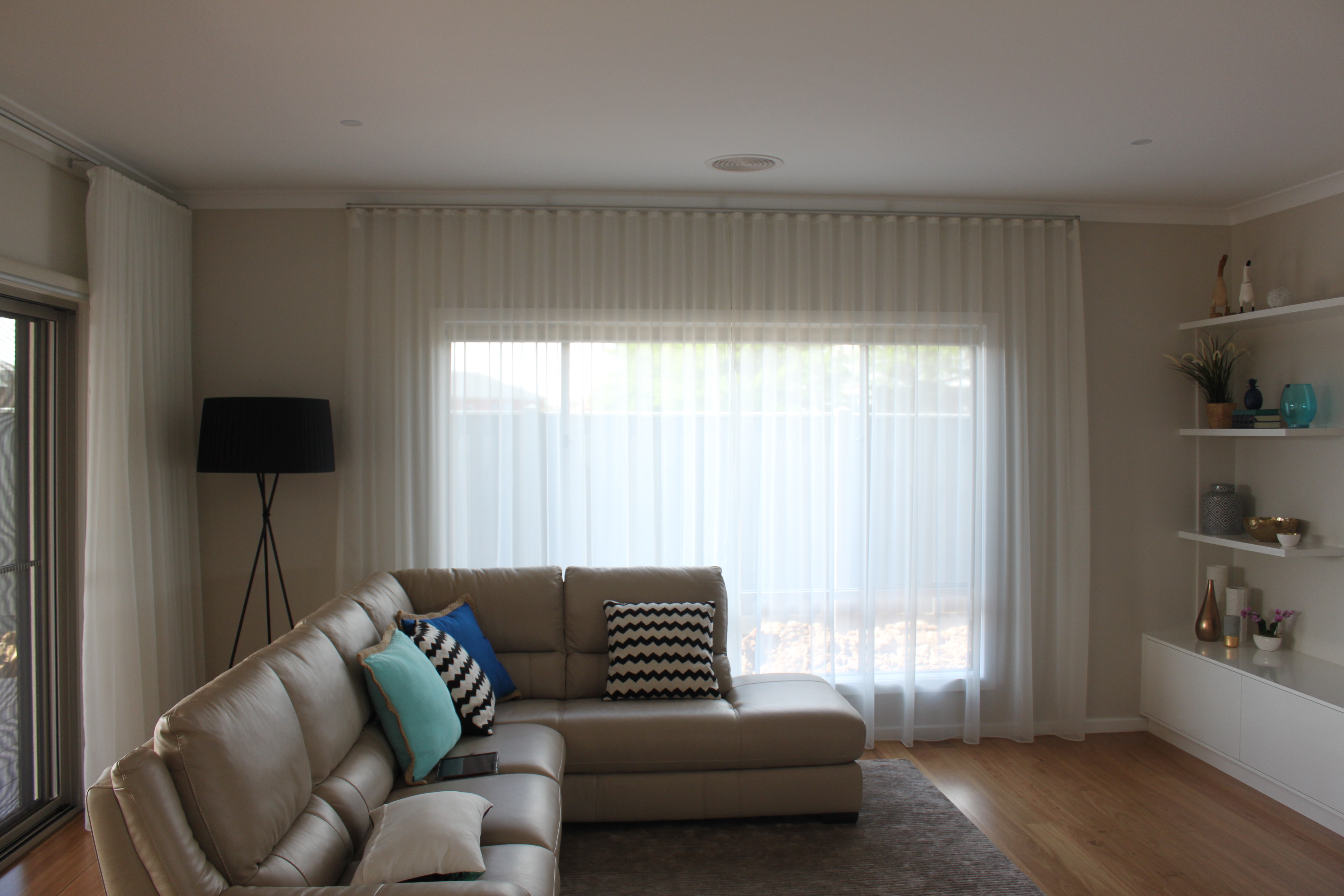 sheer curtians and roller blinds