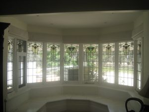 roman blinds bay window